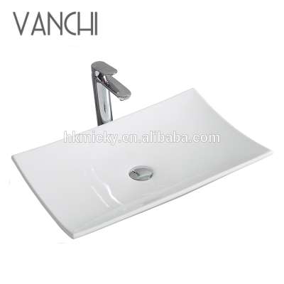 Porcelain irregular shape shallow sink bathroom above counter bowl sinks countertop vessel basins